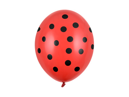 Balony 30cm, Kropki, Pastel Poppy Red (1 op. / 6 szt.)