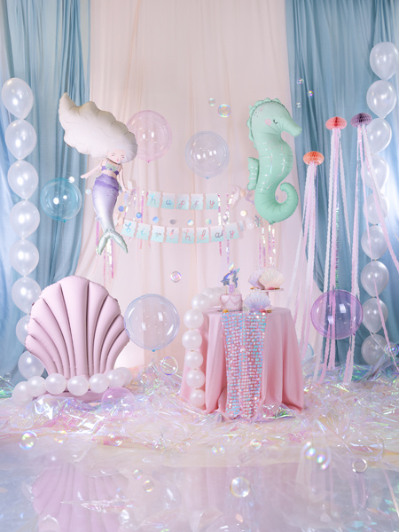 Baner Happy Birthday Syrenka 130x100cm mix - zdjęcie 3