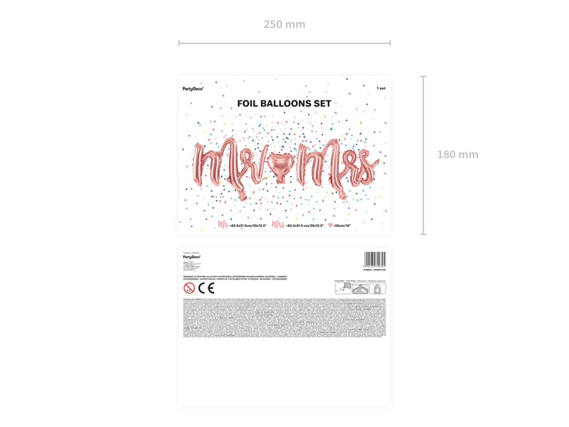 Balon foliowy Mr Mrs na weselu