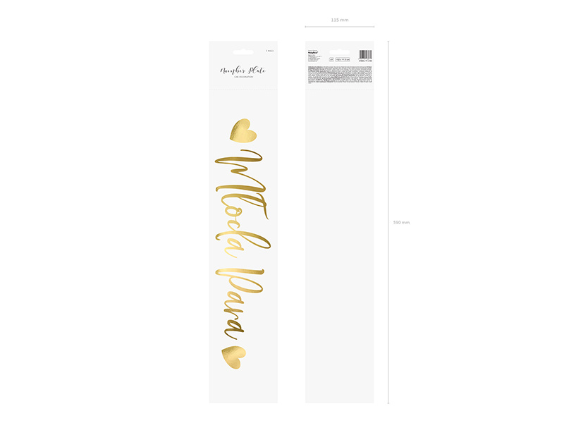 Tablica rejestracyjna Młoda Para złoty 52x11,5 - zdjęcie 3