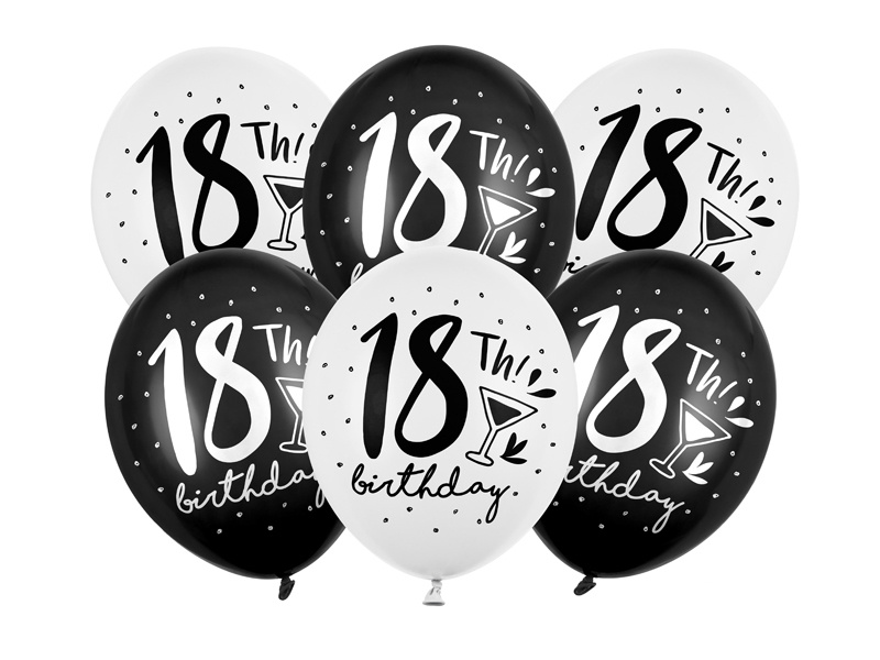 Balony 18th birthday - mix kolorów