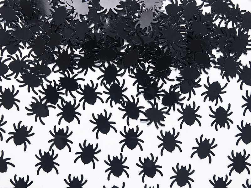 Konfetti Pająki czarne 1,2x1,2cm 15g