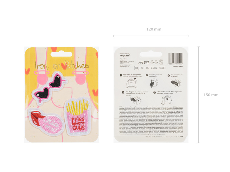 Zestaw naprasowanek Kiss me - różne wzory