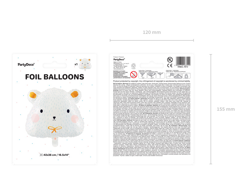 Balon foliowy Miś polarny 51x45cm - w otoczeniu innych dekoracji