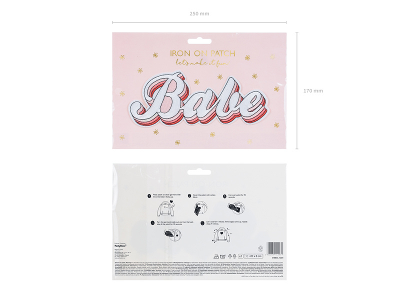 Naprasowanka Babe w różnych kolorach – widok z bliska