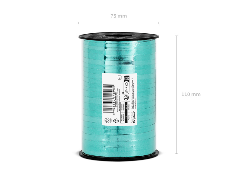 Plastikowa wstążka turkusowa 5mm/225m – zdjęcie 3
