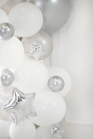 Balony Glossy 12 cm, srebrny (1 op. / 50 szt.)