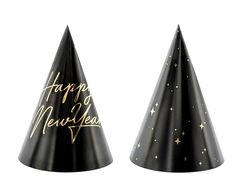 Czapeczki Happy New Year - zestaw 6 sztuk