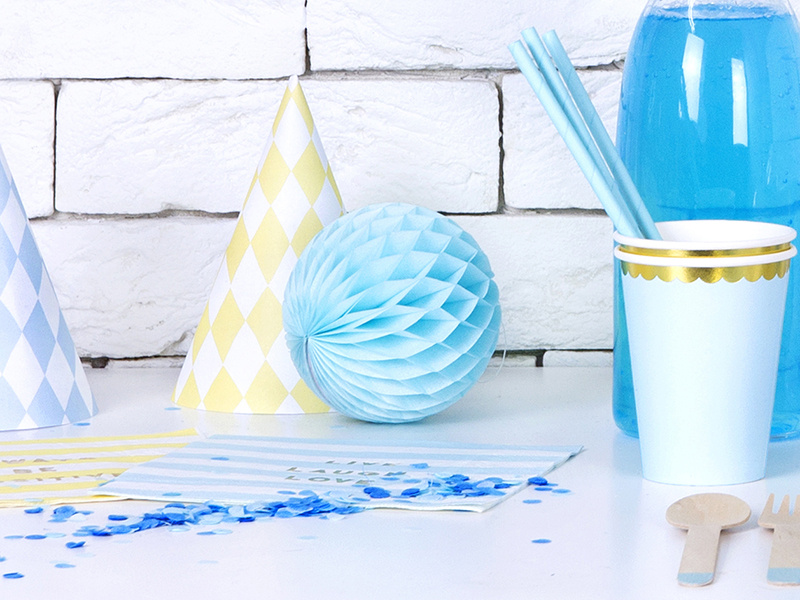 Kula bibułowa błękitna 10cm - zdjęcie 5