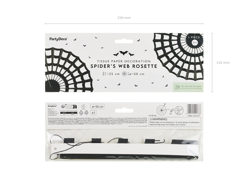 Rozeta dekoracyjna Pajęczyna czarny 50 cm - zdjęcie 3
