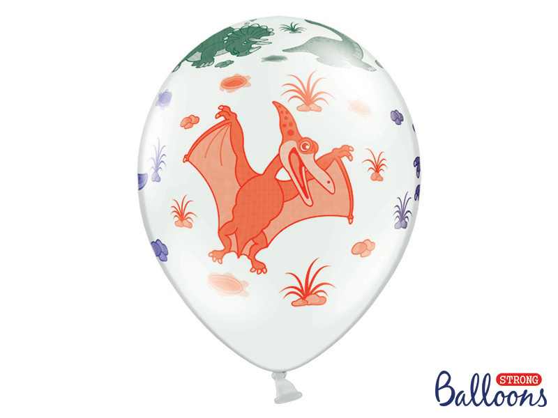 Balony Dinozaury Pastel Pure White - w aranżacji