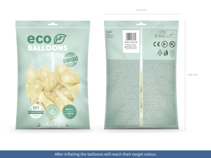 Balony Eco 30cm transparentny - zdjęcie 2