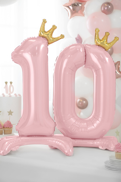 Balon foliowy cyfra 1 jasny różowy – dekoracja na imprezę