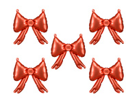 Balony foliowe do girland Kokardy, 25,5 x 25 cm, czerwony (1 op. / 5 szt.)