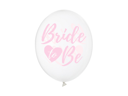 Balony 30cm, Bride to be, Crystal Clear (1 op. / 6 szt.)