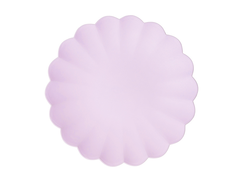 Talerzyki plastikowe Falbanka fioletowe 22x22 cm – opakowanie