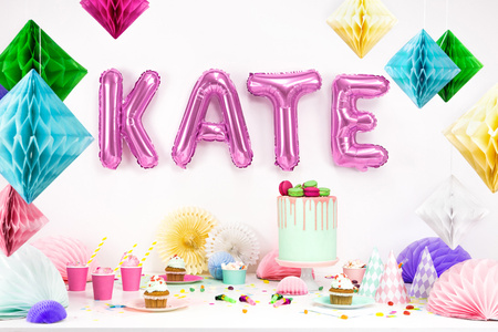 Balon foliowy Litera ''K'', 35cm, ciemny różowy