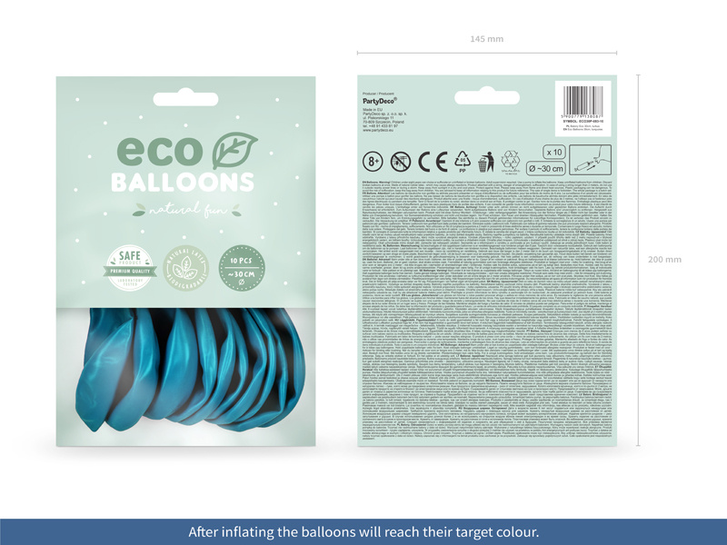 Balony Eco pastelowe turkusowe – przykład dekoracji