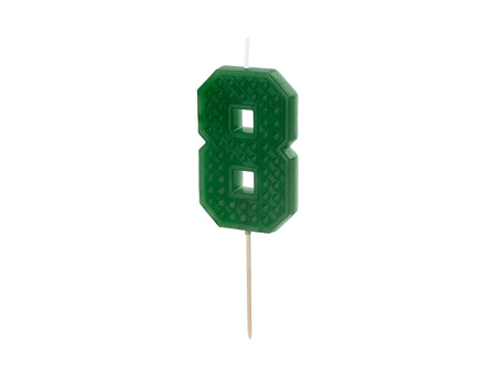 Świeczka urodzinowa Cyferka 8, 6 cm, zielony