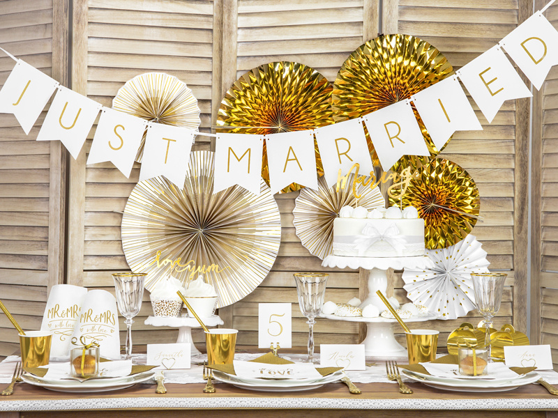 Baner Just Married - detale dekoracji