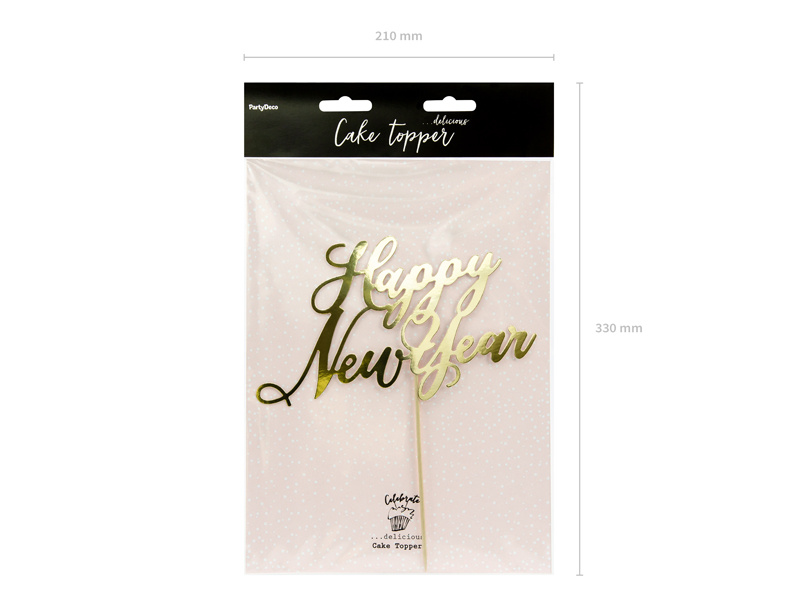 Topper na tort Happy New Year – na stole podczas imprezy