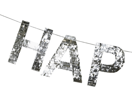 Baner Happy Birthday, 2.2m, srebrny