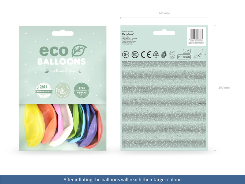 Balony Eco metalizowane – opakowanie 10 sztuk