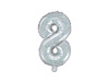 Balon foliowy Cyfra ''8'', 35cm, holograficzny