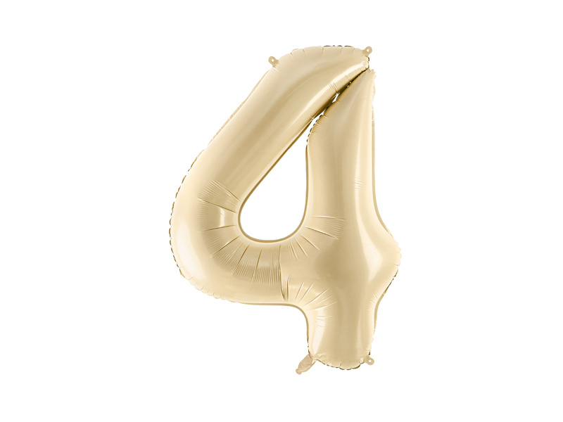 Balon foliowy Cyfra 4 72cm beż