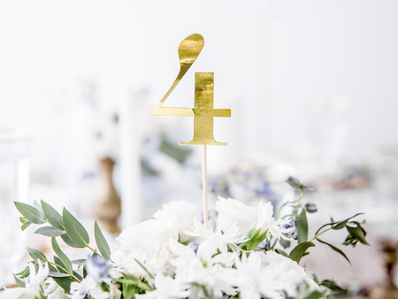 Numery na stół, złoty, 25,5-26,5cm (1 op. / 11 szt.)