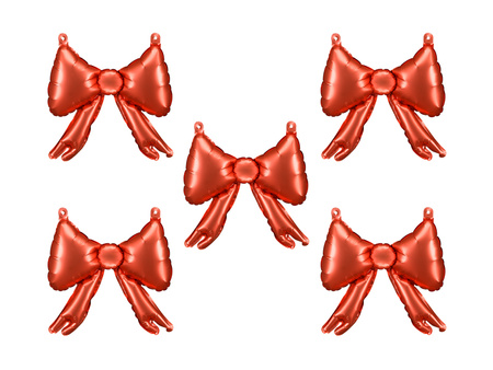 Balony foliowe do girland Kokardy, 25,5 x 25 cm, czerwony (1 op. / 5 szt.)