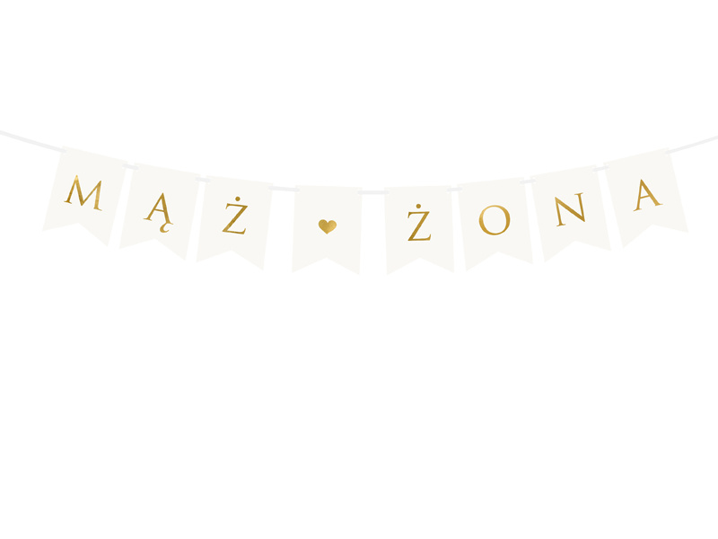 Baner Mąż Żona biały 15 x 110 cm