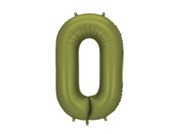 Balon foliowy Cyfra '0', 86cm, oliwkowy