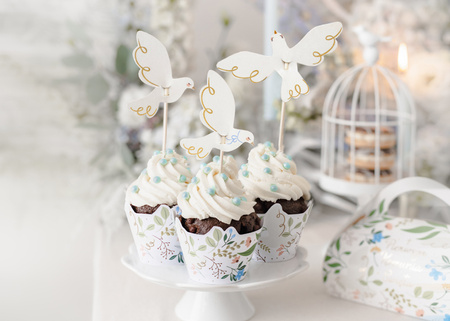 Papilotki na muffinki Kwiaty, 5x7.5x6.5 cm, mix (1 op. / 6 szt.)