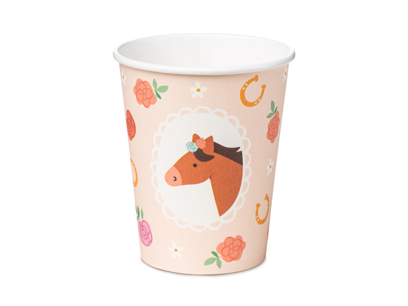 Kubeczki Koń 220 ml mix kolorów - opakowanie 6 sztuk