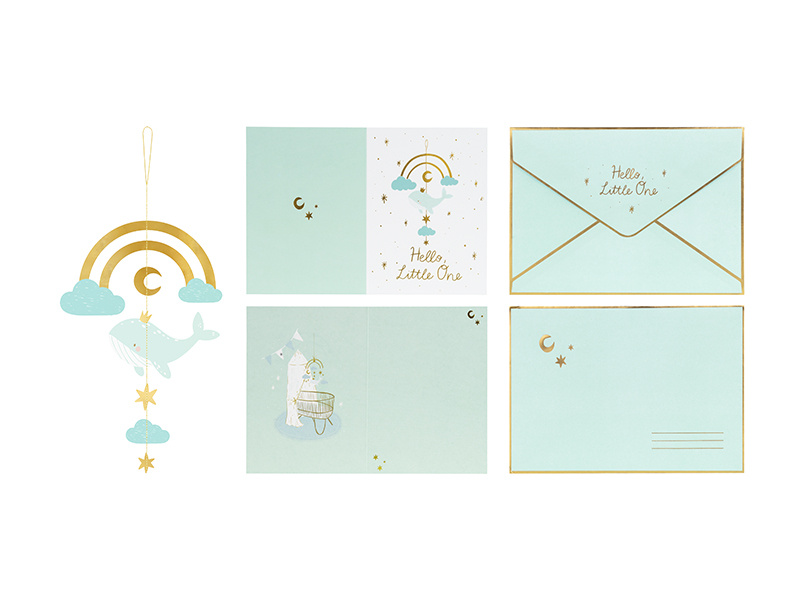 Kartka z zawieszką Wieloryb w kolorze jasny tiffany blue - zdjęcie 2