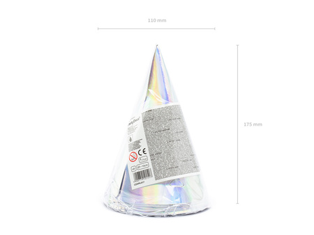 Czapeczki, opalizujący, 16cm (1 op. / 6 szt.)