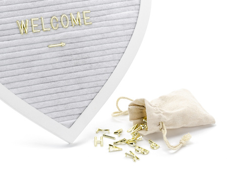 Tablica z literami Serce, mix, 31x29cm