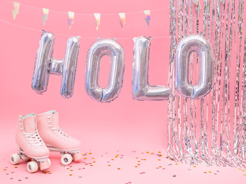 Balon litera O holograficzny – dekoracja sali
