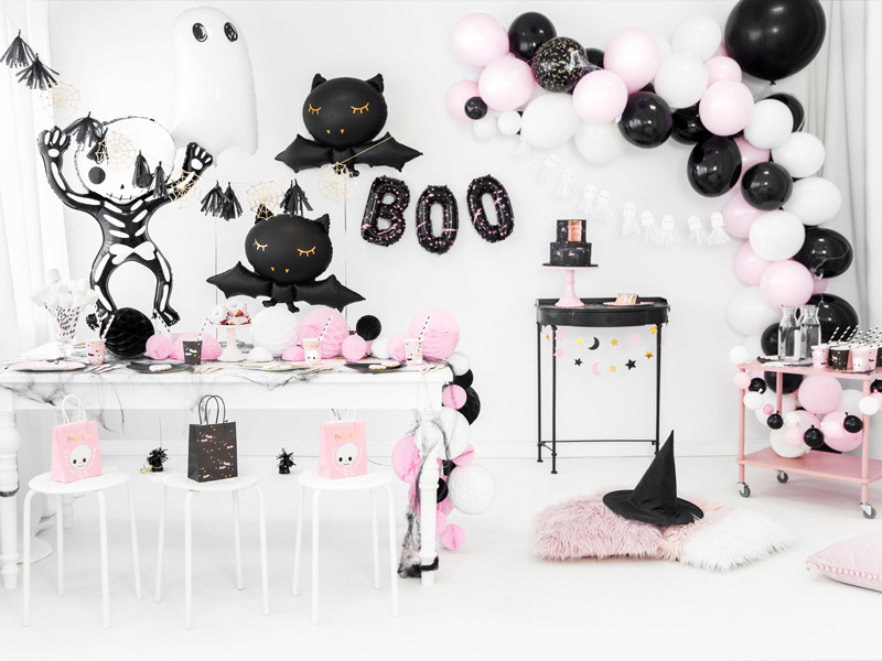 Balon okrągły 1m Pastel Black - widok z boku
