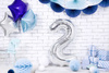 Balon foliowy Cyfra ''2'', 86cm, srebrny