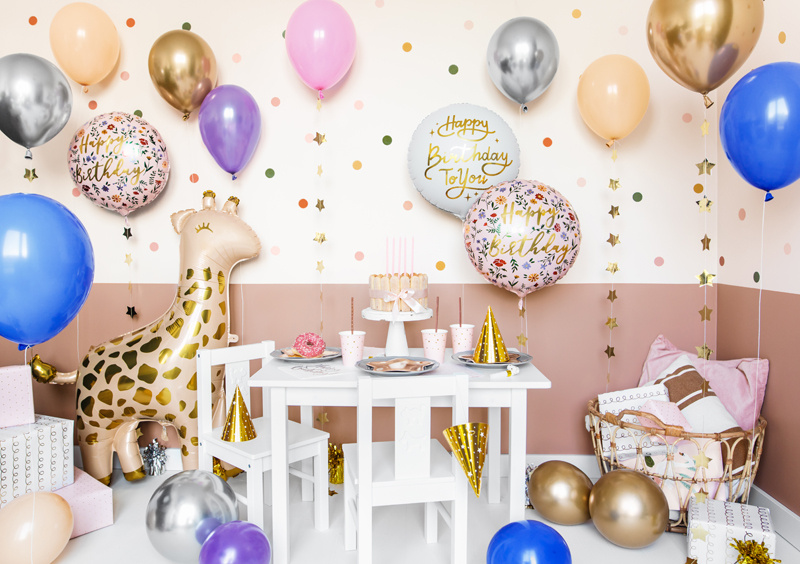 Balon foliowy Happy Birthday jasny różowy - zdjęcie 4