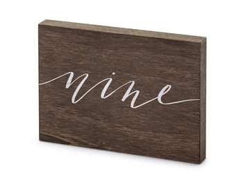 Drewniany numer na stół ''Nine'', 2x18x12.5 cm