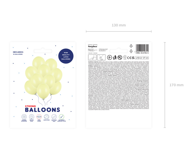 Balony Strong 27cm Pastel Light Yellow – aranżacja dekoracyjna