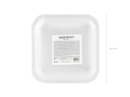 Talerzyki Piraci, czerwony, 20x20cm (1 op. / 6 szt.)