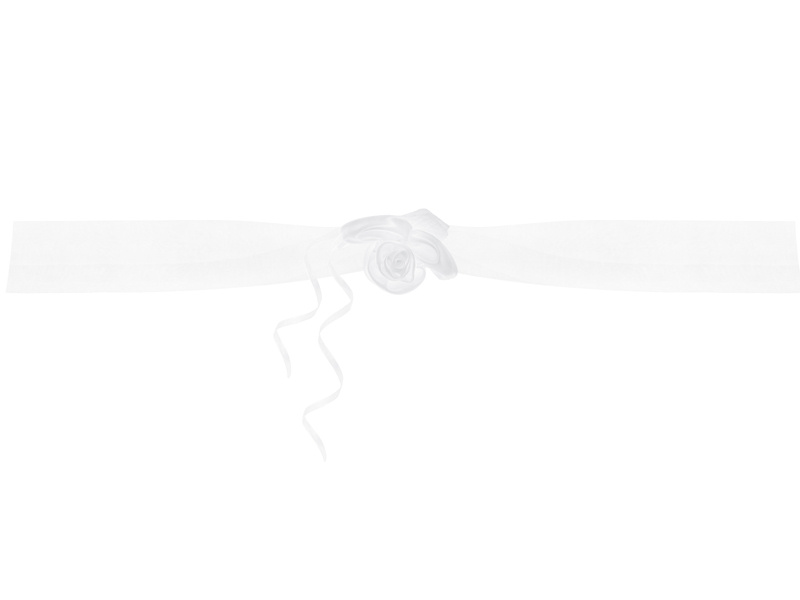 Girlandy z organzy białe - dekoracja stołu i samochodu