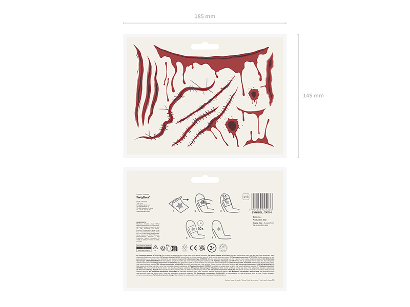 Tatuaże zmywalne Blizny - przykładowe wzory