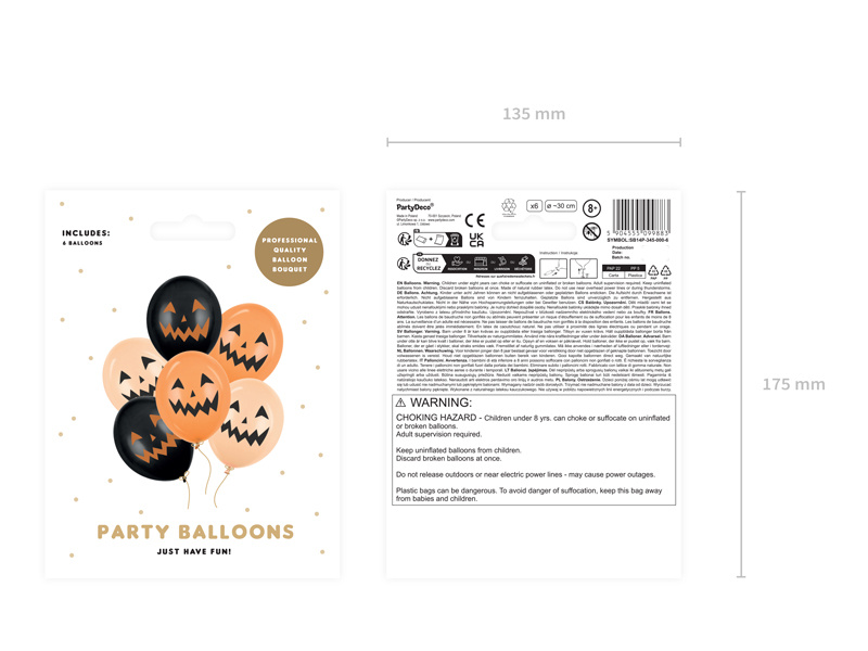 Balony Dynie 30 cm - kolorowy mix