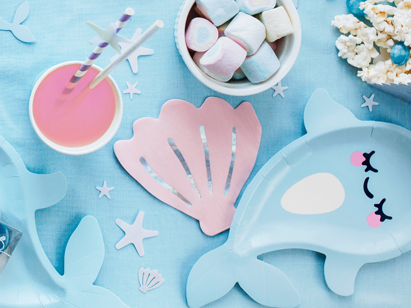 Różowe serwetki papierowe Muszelka na przyjęcie