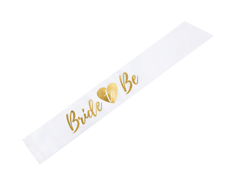 Szarfa Bride to be biały 75cm - widok ogólny